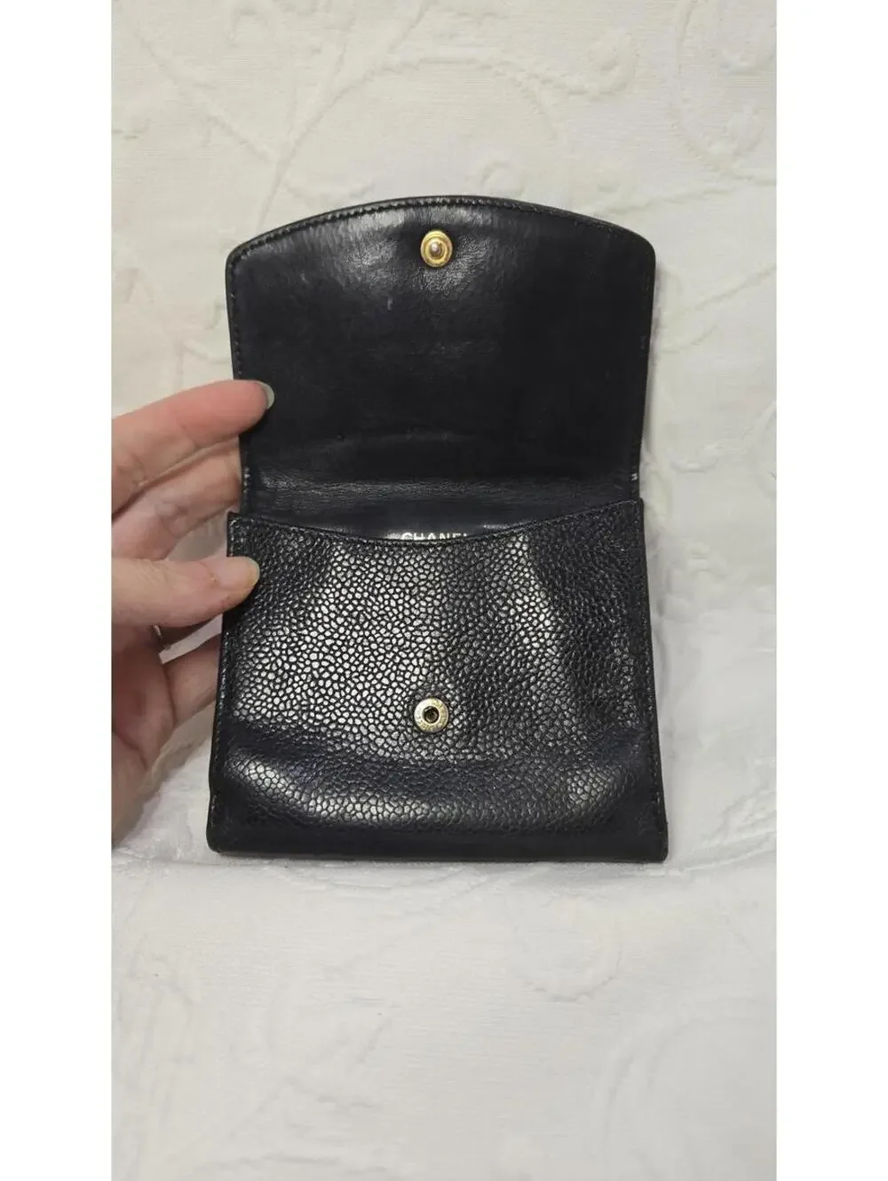 Chanel Classic Black Caviar Wallet with COA